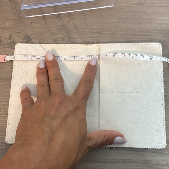 💚 Beige and tan coloured passport Holder with beading along edges - Picture 5 of 5